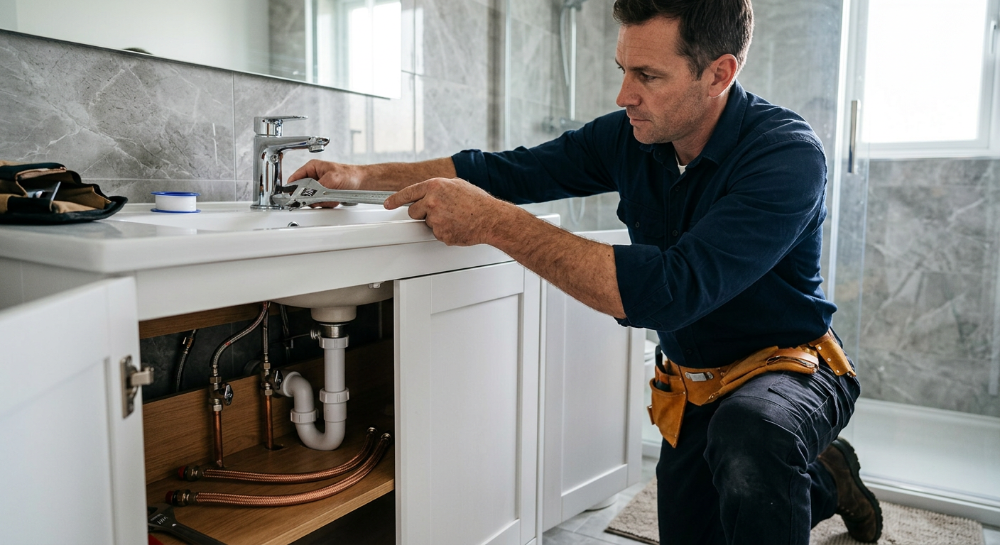Pose de mitigeur chromé par un plombier à Vélizy-Villacoublay